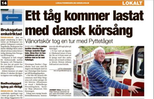 Fra Lokaltidningen Angelholm Sverige