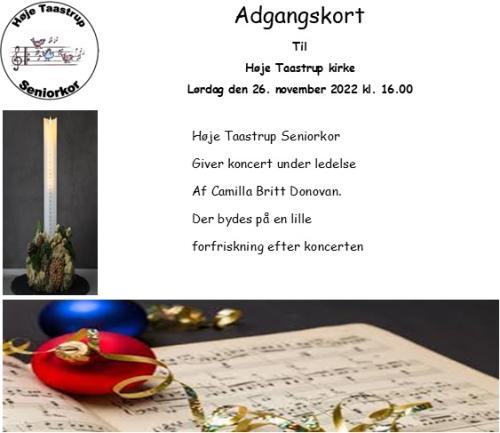 Adgangskort Julekoncert Høje Taastrup Kirke 2022 (2)